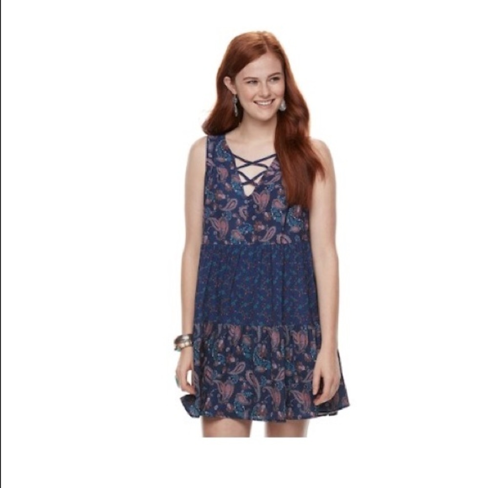 Juniors Rewind blue shift dress‎